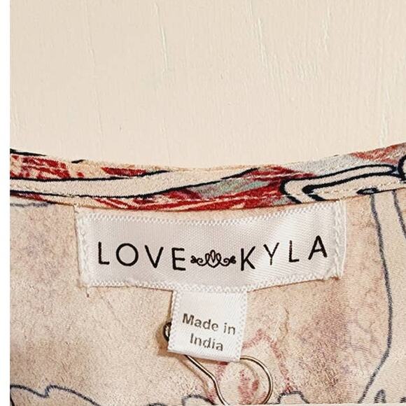 Love Kyla Blair Polysilk BOHO Chic Lightweight Midi Dress Small NEW - Picture 3 of 9